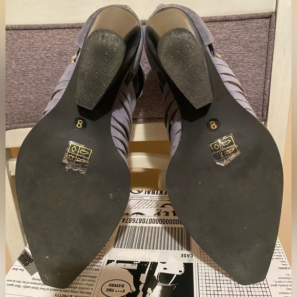 “AWESOME” Free People (Jeffrey Campbell) blue suede ankle boots - Picture 4 of 11